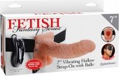    7 Vibrating Hollow Strap-On with Balls 18  -   !         ,    .  ,     .