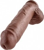 Cock 11 inch w/ balls brown -   !         ,    .  ,     .